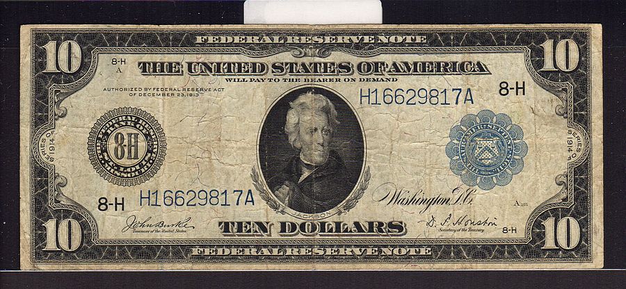 Fr.934, 1914 $10 St. Louis Federal Reserve Note, VF
